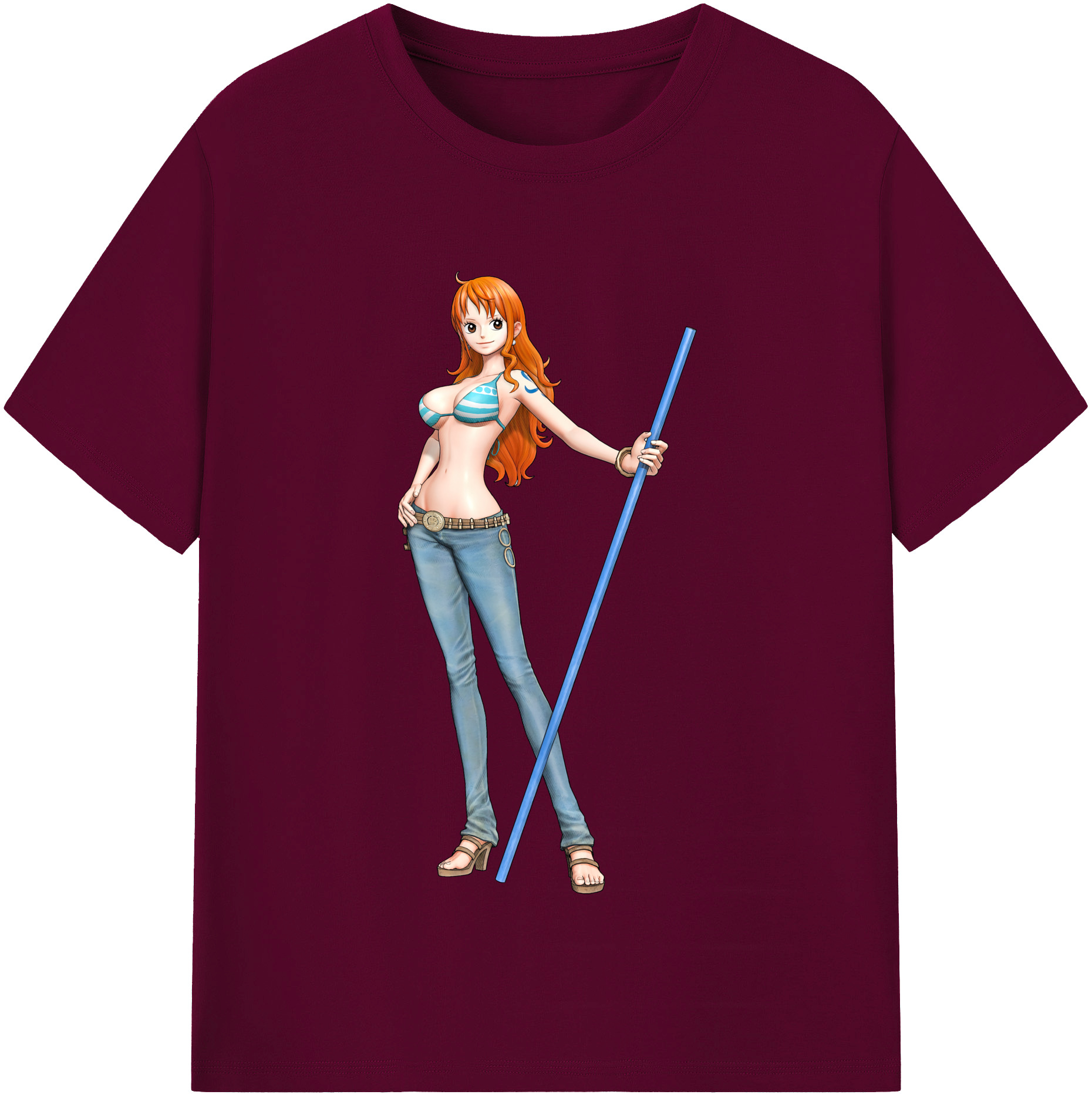 （画像用） ワンピース ナミ ONE PIECE Nami レディースカジュアルプリントTシャツ（綿100％）